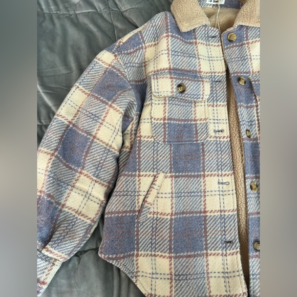 Lane 201 Fight The Frost Plaid Sherpa Lined Jacket Slate Large - Picture 8 of 16